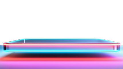 Top of neon table isolated