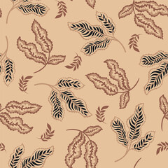 Decorative Autumn Leaves Seamless