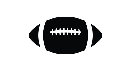 Simple black and white image featuring an american football silhouette