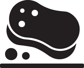 Silhouette sponge scrubbing surface icon for cleaning, hygiene, household, and washing tasks.