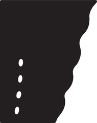 Silhouette torn toilet paper edge icon for hygiene, restroom, tissue, bathroom, and cleaning use.