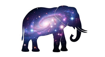 Obraz premium Illustration of a Cosmic Galaxy Elephant Clipart 
