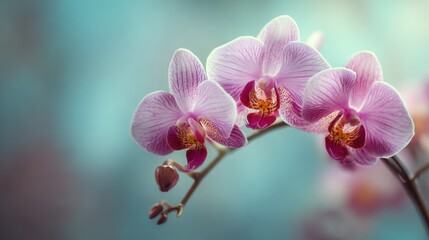 Obraz premium Delicate Pink Orchids in Soft Focus with Dreamy Background