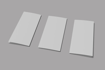 Three blank brochure mockups