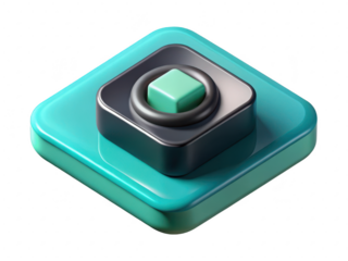 Abstract geometric structure teal cubes isometric design modern minimalist composition creative concept3d illustration isolated on transparent background