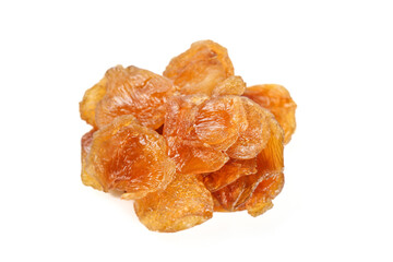 Dried Apricot Slices on White Background - Healthy Dehydrated Fruit Snack