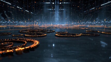 Futuristic cityscape rings