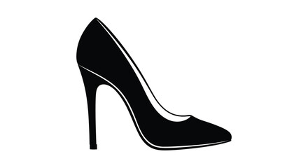 Elegant high heel footwear design showcased in a striking black silhouette