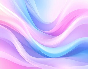 Abstract flowing waves of pastel colors create a calming and mesmerizing effect, with soft gradients that transition smoothly across the curves