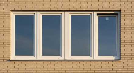 Brick wall with four pane window.