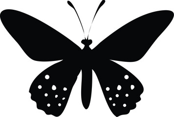 Elegant butterfly silhouette, a symbol of transformation and natural beauty, perfect for designs needing a touch of grace and delicate power