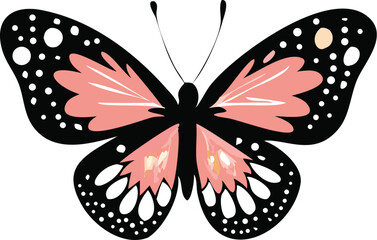 Elegant butterfly illustration with delicate pink and peach wings, perfect for spring-themed designs, nature projects, and vibrant creative endeavors