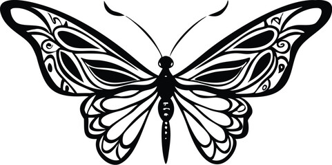 Elegant butterfly illustration with intricate details, perfect for nature-inspired designs and decorative elements, ideal for crafting and creative projects