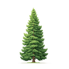Obraz premium Detailed Vector Icon of a Vibrant Green Pine Tree