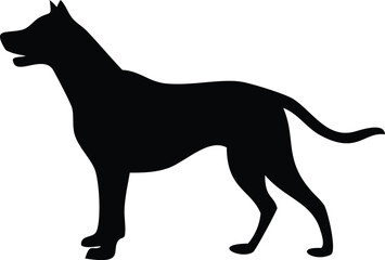 Striking silhouette of a powerful dog breed, perfect for logos, branding, or designs needing a strong, loyal animal symbol in bold black