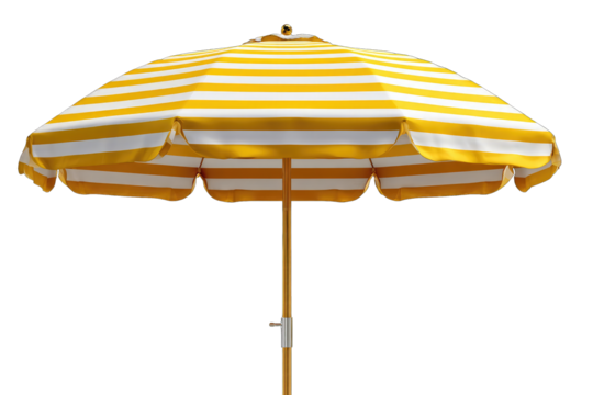 Yellow and white striped beach umbrella (1)