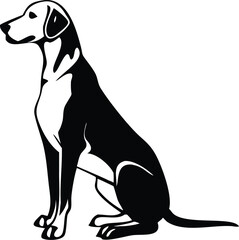Elegant dog silhouette, perfect for pet-related designs, veterinary clinics, dog walkers, or animal rescue organizations. Classic and clean vector art.