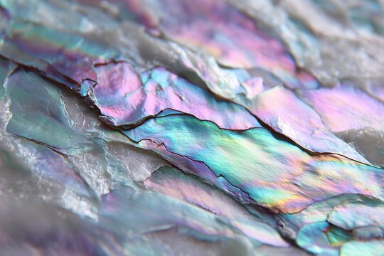 Shimmering Abalone Shell: Intricate details of an iridescent abalone shell unveil a mesmerizing array of colors and textures, creating a sense of natural wonder.