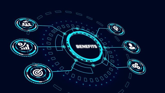 Employee Benefits Animation, HR Business Concept for Recruitment and Retention.