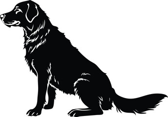 Elegant black labrador retriever graphic, a classic pet silhouette ideal for logos, branding, and designs requiring a touch of canine charm and loyalty