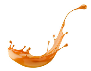 caramel splash isolated on a white background. 3d render