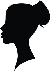 Elegant Woman Silhouette Profile for Beauty, Fashion, or Lifestyle Branding. Stylish and Minimalist, Perfect for Logos and Design Projects