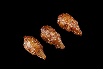 Marinated Spicy Rabbit Heads Shuangliu Style Traditional Chinese Cuisine Black Background