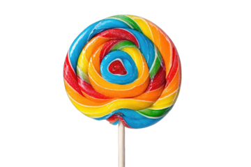 Colorful spiral lollipop on a stick
