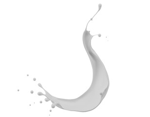milk splash isolated on a white background. 3d render