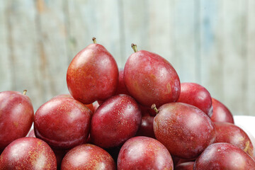 Fresh Red Australian Plums - Ripe Organic Stone Fruit Close-up