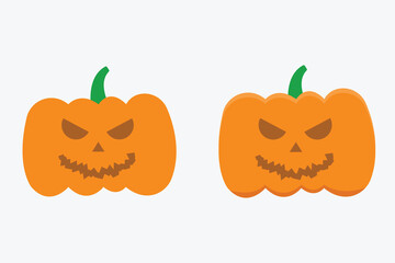 Orange pumpkin with smile on white background. Suitable for halloween decoration. Happy halloween.