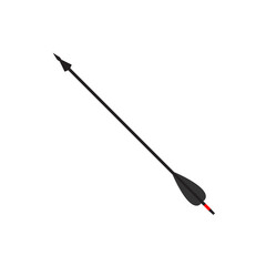 Bow arrow icon flat black pictogram template