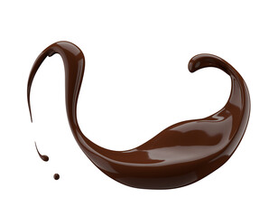 chocolate splash isolated on a white background. 3d render