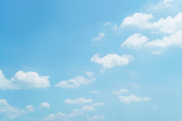Beautiful clouds during spring time in a Sunny day. Blue sky and white fluffy clouds