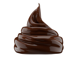 chocolate swirl isolated on a white background. 3d render