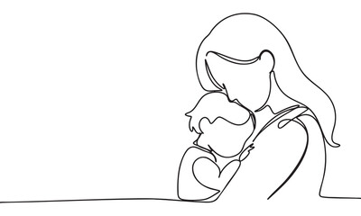 Mother holding child in her arms