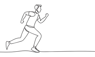 Runner in motion Line art illustration of a person running