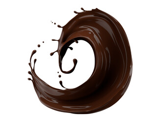 chocolate splash isolated on a white background. 3d render
