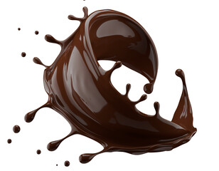 chocolate splash isolated on a white background. 3d render