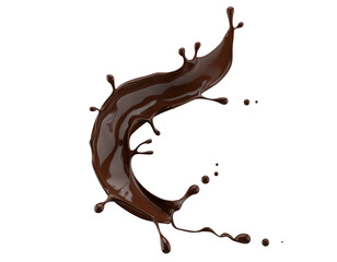 chocolate splash isolated on a white background. 3d render