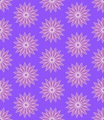 Seamless pattern with pink and purple floral illustration, a nature-inspired design for spring and summer backgrounds