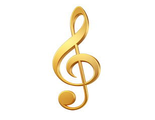 Fototapeta premium Firefly_Shiny treble clef music symbol isolated on white background