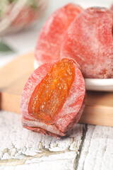 Fuping Persimmon Cake Traditional Chinese Sweet from Shaanxi Province with Orange Filling
