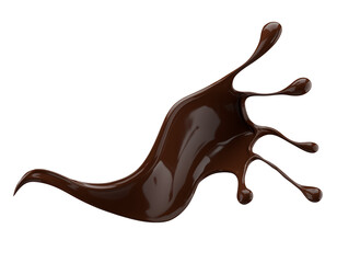 chocolate splash isolated on a white background. 3d render