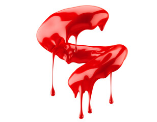 red paint splash isolated on a white background. 3d render