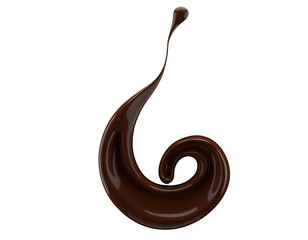 chocolate splash isolated on a white background. 3d render