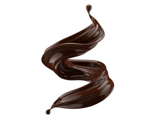 chocolate splash isolated on a white background. 3d render