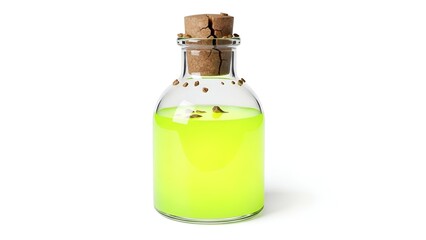 Vibrant Potion in a Glass Bottle Elixir of Mystery with Cork Stopper