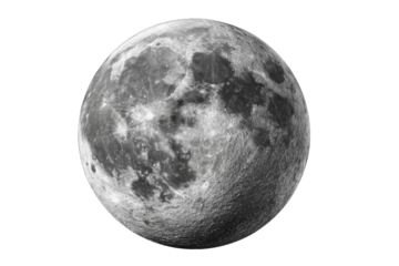 Full moon, grayscale, detailed craters