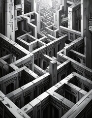 Fototapeta premium Intricate maze-like city